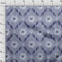 OneOone Cotton Poplin Twill Dusty Blue Flab Floral Sewing Craft Projects Fabric щампи по двор