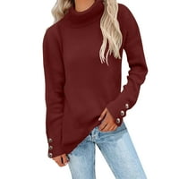 Пуловер miayilima за жени дамски хлабав плетен пуловер с дълъг ръкав небрежен офон пуловер с бедстващи пуловерни върхове