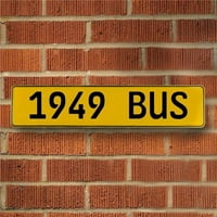 Винтидж части САЩ автобус - жълт алуминиев уличен знак Mancave Euro Plate Име на вратата Стена