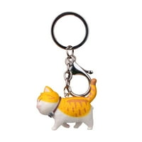 Мини сладък анимационен пухкав котешки модел висяща играчка ключ пръстен за ключодържател чанта с ключодържател