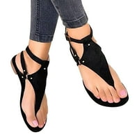 Прънкови сандали за жени плоски сандали отворени обувки за пръсти плажни сандали дами забъркани каишки джапанки обувки обувки