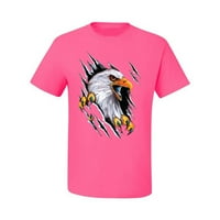 Разкъсани разкъсани орел нокти на животни Мъжки тениска, неоново розово, 5XL