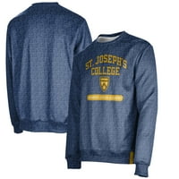 Мъжки Blue St. Joseph's College Long Island Golden Eagles Женски крос кънтри Име Drop Crewneck пуловер суичър