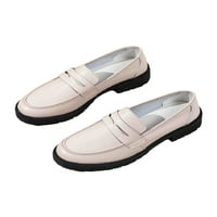 Harsuny Womens Flats Comfort Leather Shoes Slip On Loafers Party Lightweight Retro Loofer Неплъзгащо се ежедневно обувки Бежово 7.5