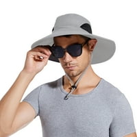 Летни градински шапки Слънце риболовни шапки мъже кофа шапка UV защита Буни за къмпинг туризъм сафари, светло сиво