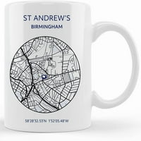 Картата на Бирмингам Сити халт st Andrew, керамична новост чаша за кафе, чаша чаша, подарък за рожден ден, коледна фестивал за благодарност, 11oz сарказъм с халба с поговорки