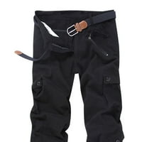 Kayannuo потни панталони за мъже пролетен клирънс Мъжки разхлабени мулти-джоба миещи гащеризони на открито панталони панталони черно черно
