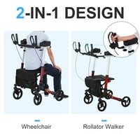 Walmeck регулируема чанта за инвалидна количка за алуминиеви ролки. Подлакътник