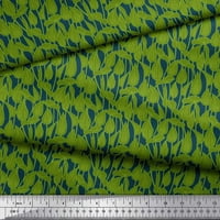 Soimoi Cotton Poplin Fabric Artistic Leaves Print Fabric край двора