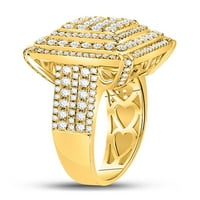 Диамантената сделка 10kt жълто злато мъжки кръгли диамантен квадратен пръстен 3- cttw