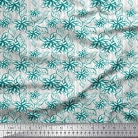 Soimoi Cotton Poplin Fabric Stripe, листа и флорален артистичен отпечатан плат за двора широк