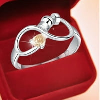 BAOCC аксесоари Дванадесет рождени камъни Тревожност Декомпресия Въртящ се пръстен Декомпресион Подарък за рожден ден за нейния минималистичен пръстен Дванадесет рождени камъни пръстен пръстен Беж