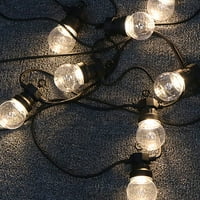 Fsliving Антична черна стенна лампа с автоматичен таймер IP водоустойчиви струни светлини 7W LED топли бели веранди светлини за открито на закрито празнично сватбени коледни декорации стена светлина, прозрачна