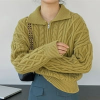 Жени ежедневни цип Кардиган тънък женски плетен моден пуловер с дълъг ръкав върхове на югозападния кардиган жени племенни принт пуловери за жени