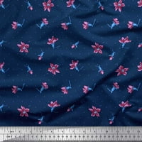 Soimoi памучен камъчен плат Dot & Wildflower Floral Print Sewed Fabric Wide Yard