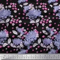Soimoi Moss Georgette Leaves Leaves & Floral Artistic Printed Craft Fabric край двора