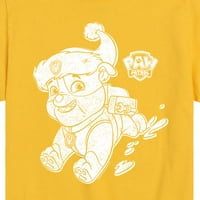 Paw Patrol - Rubble Santa Hat - Thddler and Youth с графична тениска с къс ръкав
