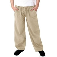 Juejuezi товарни панталони за мъжки клирънс, лятна мода за мъже еластични плътни цветни разхлабени ежедневни панталони
