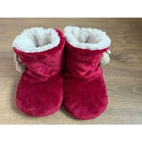 Daeful Men House Shoe Cound Toe чорапи плоски чорапи за чорапи под топло леко издърпване на пухкави обувки червено 7-8