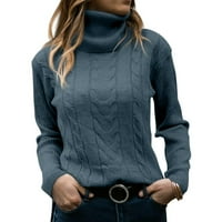Mafulus дамски костенурка пуловери с дълъг ръкав пуловер кабел плетат ежедневни пуловер меки топли джъмперни върхове