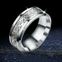 mnjin титанов стоманен драконов пръстен със сребърен златен дракон от неръждаема стомана пръстен сребро