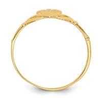 14kt жълто злато Дами Ирландски Claddagh Celtic Knot Band Размер на пръстена 6. Фини бижута Идеални подаръци за жени Подарък от сърце от сърце от сърце