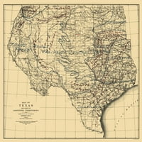 Тексас прилежащи територии - Греъм - 23. 24. - Матова хартия за изкуство