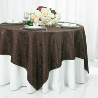 Сватбени бельо Inc. 72 Square Damask Jacquard Polyester Tail Overlays - Шоколад