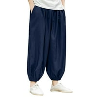 Мъжки памук и спално бельо плътни цветни панталони японски бельо спортни тънки панталони крака