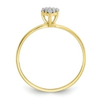 10k жълто златово пръстенна лента тематична кубична циркония CZ White, размер 8