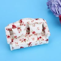 Gupbes Mini Double Depa, Accessories Accessories Flower Pattern Mini Мебели Двоен диван за мащабна кукла, кукла двоен диван