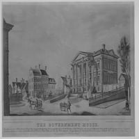 Правителственият дом, отпечатък на плаката в Ню Йорк от литографиран от Чарлз Куриер
