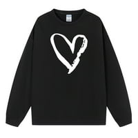 Strungten Fashion Mashion Casual Solid Color дълъг ръкав Свети Валентин отпечатан пуловер