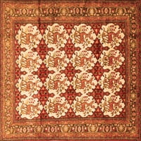 Ahgly Company Indoor Square Persian Orange Traditional Area Rugs, 4 'квадрат