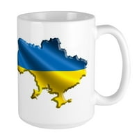 Cafepress - Украйна Гордост Любов Украински чаши за знаме - Оз керамична голяма халба
