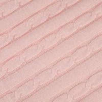 Piccocasa естествен памучен кабел плетка за хвърляне, розово, 47 70