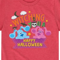Сините улики - вещици ви честит Хелоуин - малко дете и младежки графична тениска с къс ръкав
