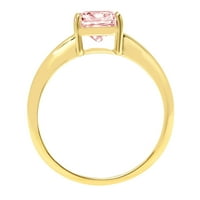 2.0ct възглавница отряза розово симулиран диамант 14k жълто злато годишнина годежен пръстен размер 6.75