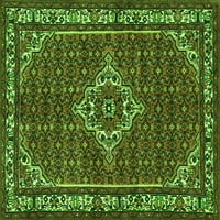 Ahgly Company Indoor Rectangle Medallion Green Traditional Area Rugs, 5 '7'