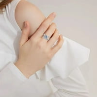 Wiuurtly пръстени за тийнейджъри с двоен слой пръстен с диаманти за жени модни бижута Популярни аксесоари