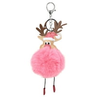 Keusn Plush Christmas Fluffy Keychain висулка Коледна чанта от елени Подарък Подарък Коледна декорация W