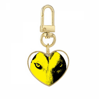 Wolf Eye Art Deco Fashion Gold Heart Keychain Metal Keyring притежател