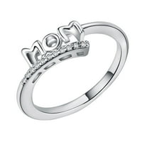 Подаръци на Feledorashia за жени пръстени мама пръстен за майчин ден медна поставена инкрустирана цирконова пръстен бижута бижута