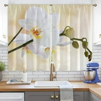 YIPA кухненски завеси луксозен кратък панел декор флорални отпечатани завеси Топър хол Дола полупрозрачен прозорец Защи