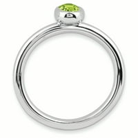 LE & LU Sterling Silver Изразими изрази Овал перидот пръстен LAL10627