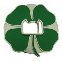 Шамрок Лист Зелен свети Патрик Ден колан Бъкъл Ирландски костюм Подарък