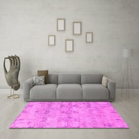 Ahgly Company Indoor Square Solid Pink Modern Reale Rugs, 6 'квадрат