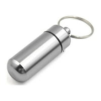 Капсули хапчета за калъф Bo Diam Keychain Water Proof Aluminium Alloy Сребърен тон
