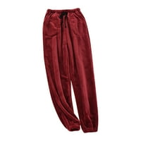 iopqo панталони за жени пижама панталони мъже есен и зимна топла фланела широка уста панталони свободни големи размери дебели корали домашни пижами xxl
