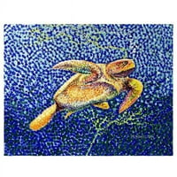 Betsy Drake PM In. Pointillist Sea Turtle II Place Mat - Комплект от 4